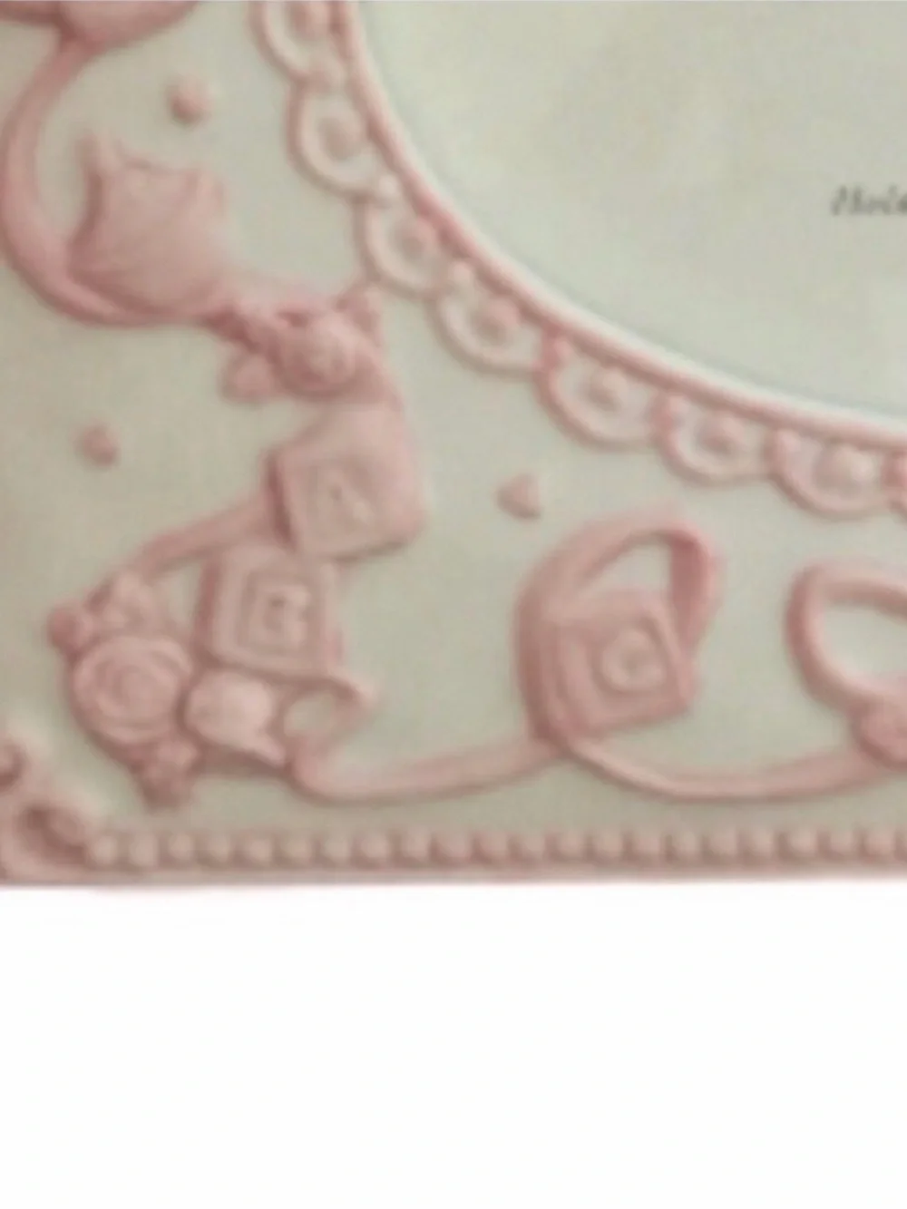 ENESCO Baby Baptism Picture Frame Bundle of Blessings Pink Ivory Vintage NWT